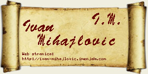 Ivan Mihajlović vizit kartica
